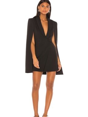 Black Katie May Black Cape Blazer Mini Dress